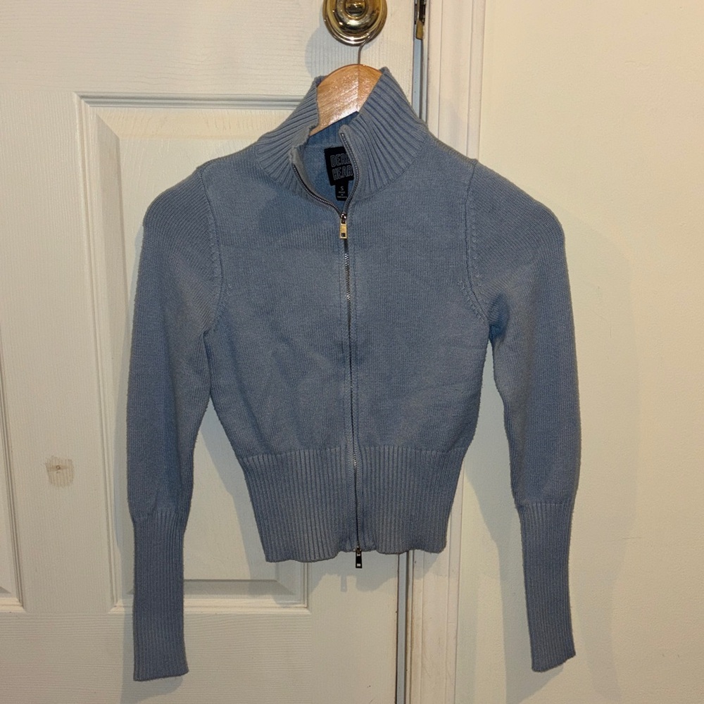 Derek Heart Light Blue Knit Zip-Up